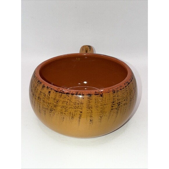 De Silva Bowls Soup Chili Handle Italian Distressed Orange - Picture 3 of 6